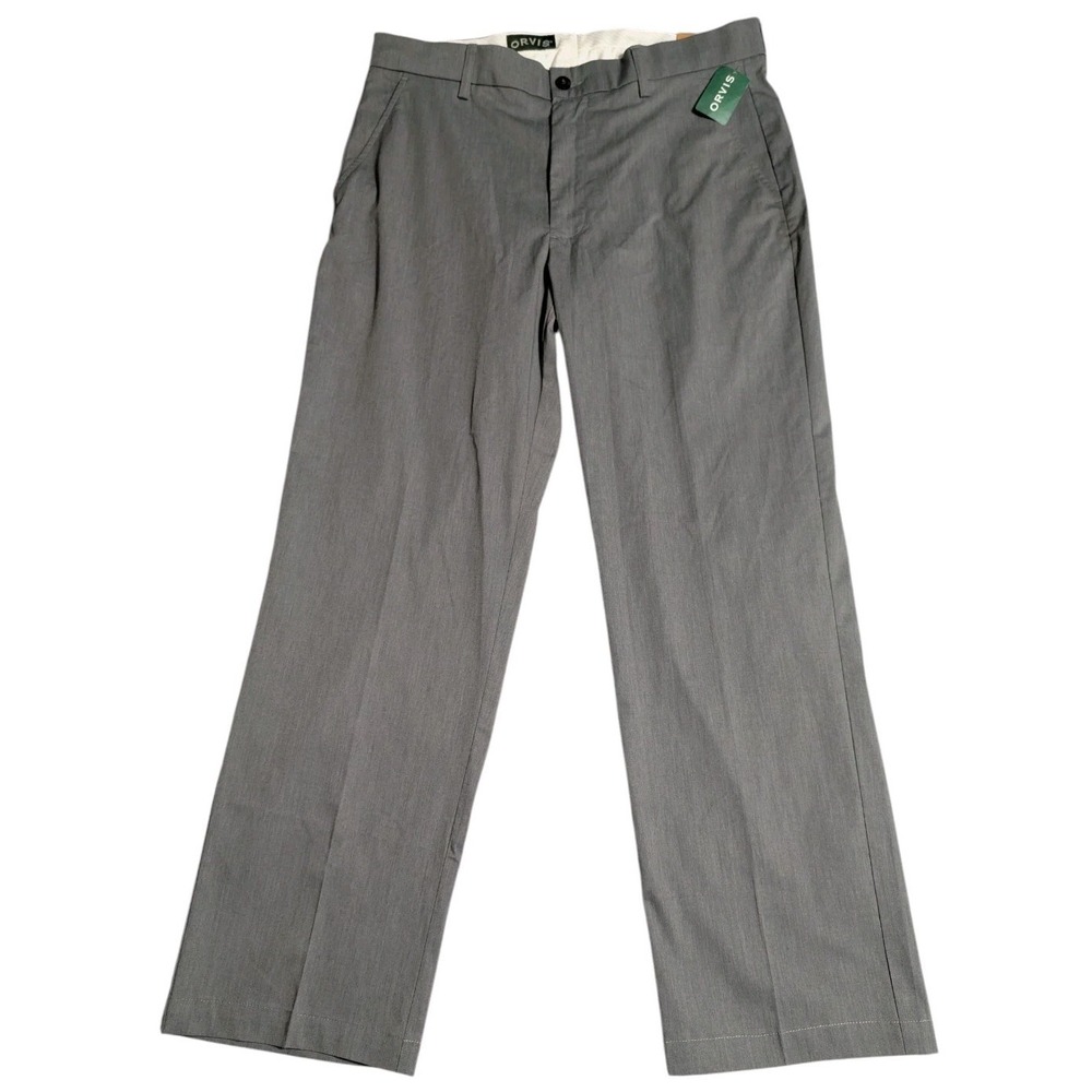 Orvis Most Comfortable Chinos Mens 34x29 Gray Stretch Pants NWT - Picture 1 of 8